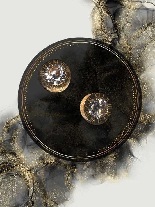 Pendientes brillantes redondos