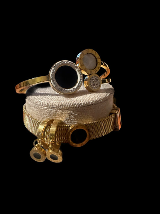 Conjunto 2 brazaletes y pendientes