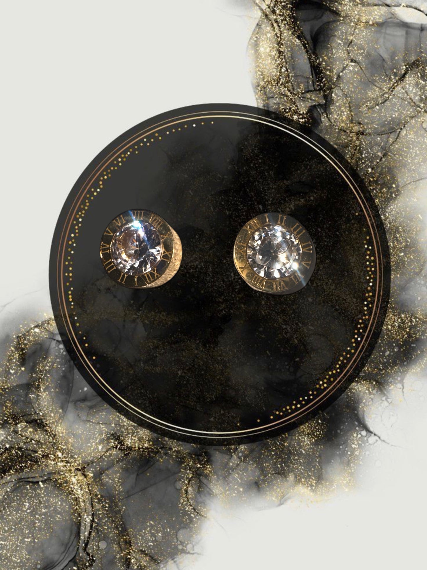 Pendientes brillantes redondos