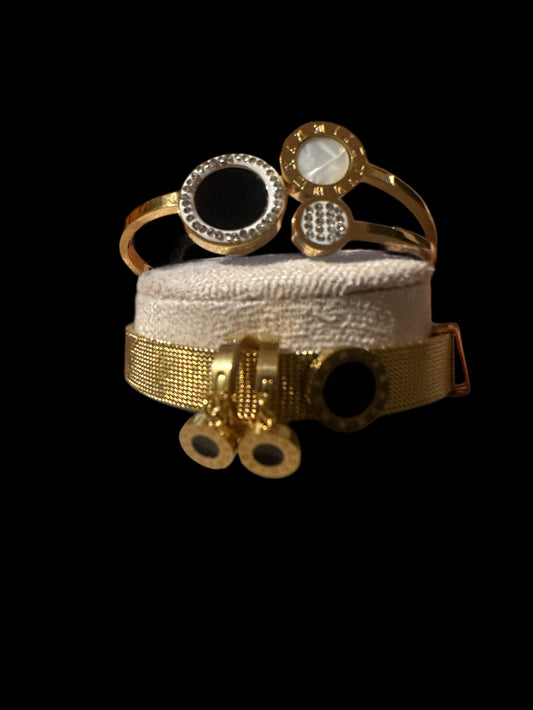Conjunto 2 brazaletes y pendientes
